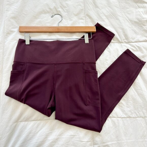 Athleta Salutation Stash Pocket 7/8 Tight Spiced Cabernet Burgundy Leggings M - Picture 2 of 9